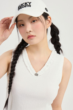 V-neck Sleeveless Knit Pullover (ivory)