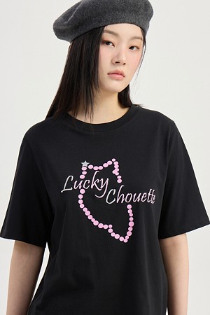 Chouette Point Basic Fit Half Sleeve T-shirt (black)