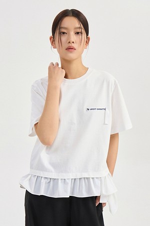 Woven Mix Short Sleeve T-shirt (white)