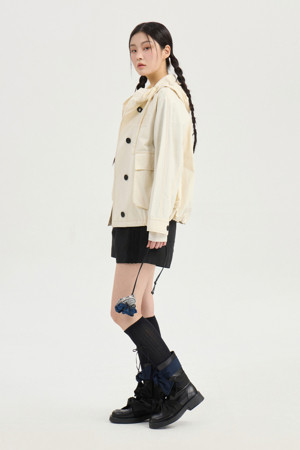 Button Up Big Pocket Jumper (ivory)