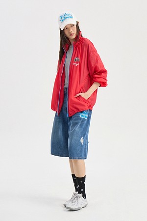 [FELIX X LUCKY CHOUETTE] Solid Zip-Up Jumper (red)