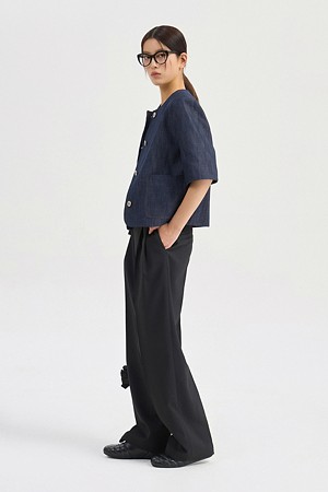Tuck Point Wide Pants (black)