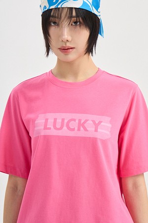 Lettering Point Basic Fit Short Sleeve T-shirt (pink)