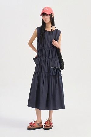 Check Mix Sleeveless Dress (multi color)