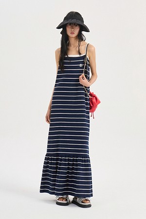 Stripe Jersey Dress (dark navy)
