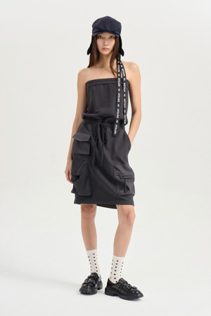 [Atelier] Pocket Point Jersey Top Dress (dark gray)
