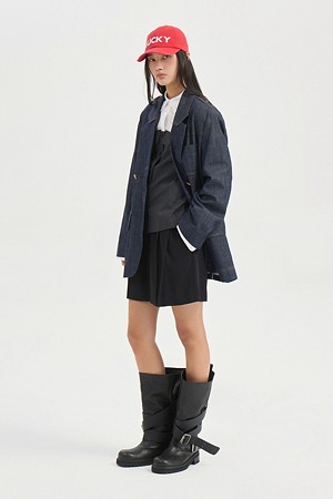 Denim-Like Single Jacket (blue)