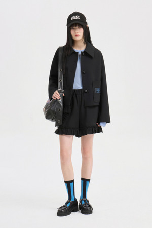 Solid Collar Jacket (black)