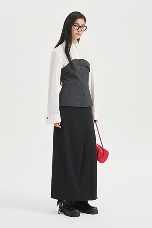 Obi Point H-Line Long Skirt (black)