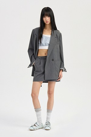 Stripe Mini Skirt (grey)