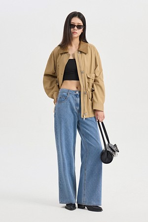Punching Wide Denim Pants (blue)