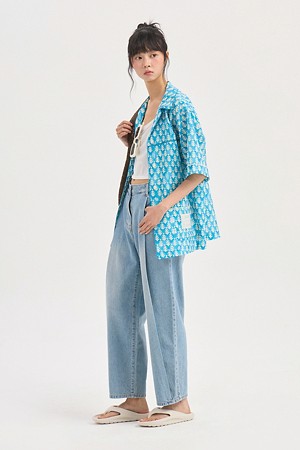Tuck Point Denim Pants (light blue)
