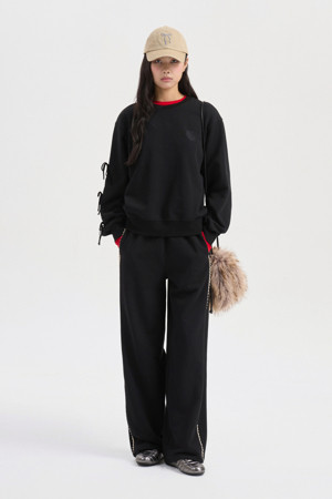 [Re-Order] Waist Tape Jersey Banding Pants (black)