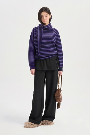 Layered Point Jersey Banding Pants (black)
