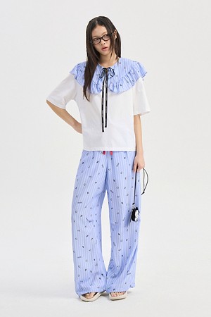 [FELIX X LUCKY CHOUETTE] Print Jogger Banding Pants (blue)