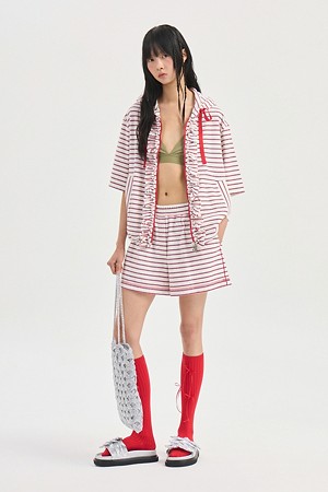 Stripe Jersey Banding Short Pants (ivory)