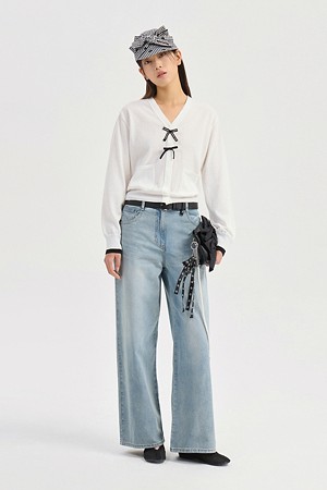 Ribbon Point Knit Cardigan (white)