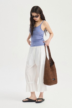 Chouetties by LUCKY CHOUETTE_Double Obi Cotton Midi Pants (white)