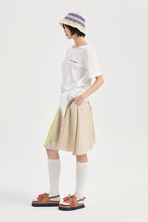Race Point Banding Mini Skirt (begie)