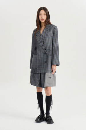 [Atelier] Check / ST Solid MIX Midi Skirt (grey)