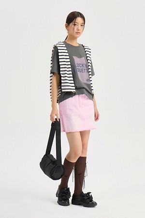 Denim Mini Skirt (pink)