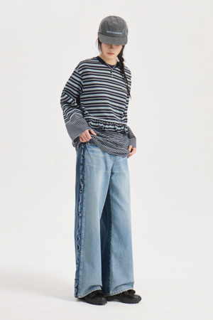 Frill Point Denim Pants (blue)