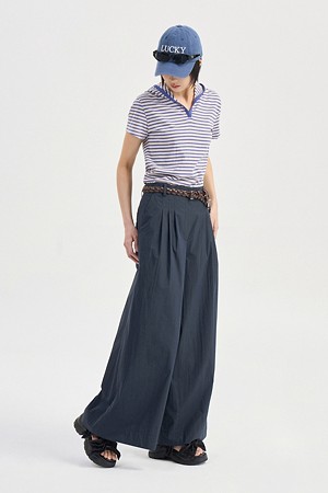 Tuck Point Wide Pants (dark navy)