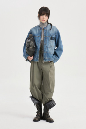 Tuck Point Wide Pants (khaki)