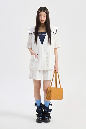 Pocket Detail Banding Short Pants (white)