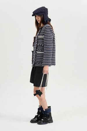 [Atelier] Embroidery Point Bermuda Shorts (black)