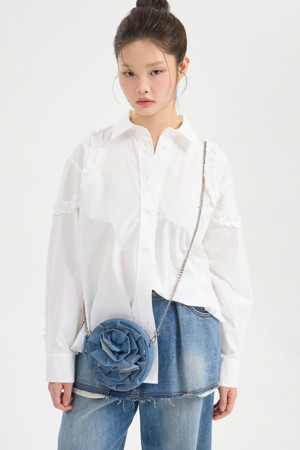 Frill Detail Shirt Blouse (white)