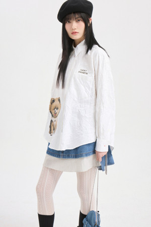 Chou Chou Print Shirt Blouse (white)