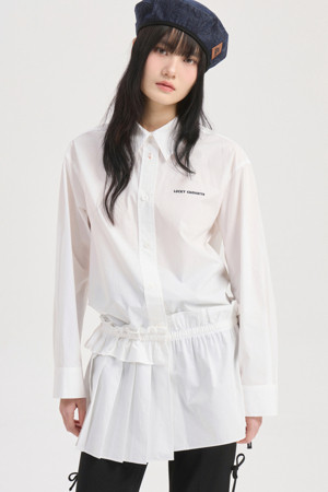 Solid Long Shirts Blouse (white)