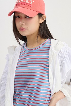 Standard Fit Stripe Short Sleeve T-shirt (blue)