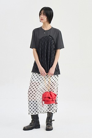 Dot Color Blend Short Sleeve T-shirt (dark grey)