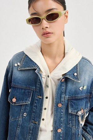 Button Point Loose Fit Hoodie T-shirt (ivory)