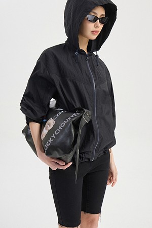 Sheer Color Blend Hoodie Jumper (black)