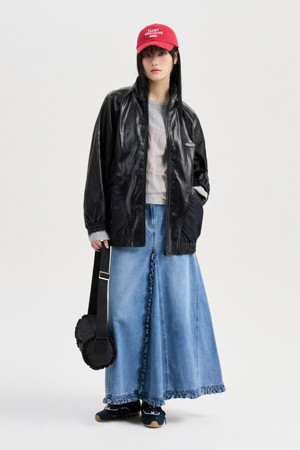 Bad Neck Leather Jumper (black)