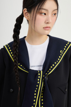 Sailor Collar Set Knit Pullover (ivory)