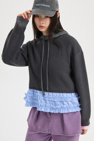 Woven CanCan Knit Pullover (melange grey)