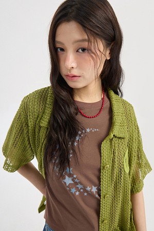 Chouetties by LUCKY CHOUETTE_Slim Fit Moon Graphic Short Sleeve T-Shirt (brown)