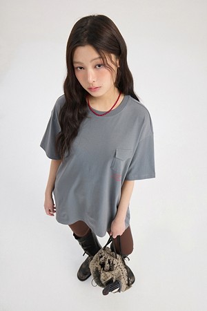 Chouetties by LUCKY CHOUETTE_Mini Pocket Short Sleeve T-Shirt (grey)