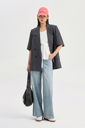 Short Sleeve Poly Jacket (melange gray)
