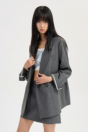 Back Slit Tailored Jacket (light grey)