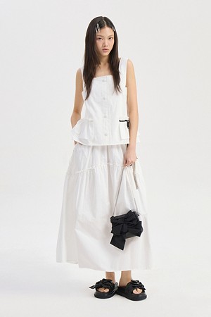 Pocket Point Banding Long Skirt (ivory)