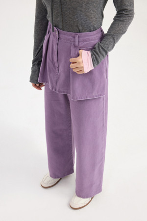 Layered Point Denim Pants (violet)