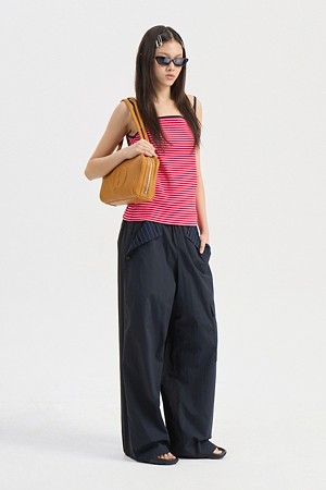 Pocket Detail Banding Pants (dark navy)