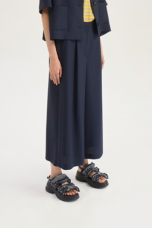 Back Banding Crop Pants (dark navy)