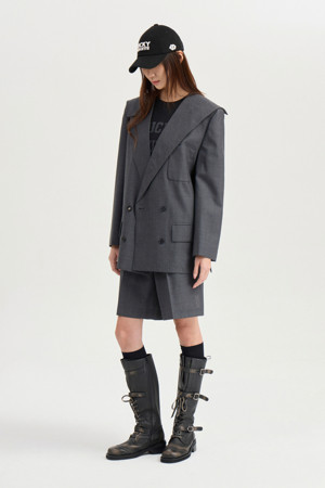 [Atelier] Embroidery Point Bermuda Shorts (grey)