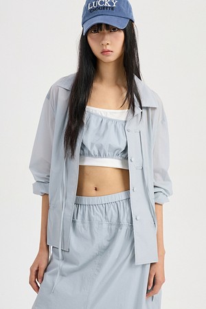 Sheer Bustier Blouse (light grey)